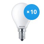 Confezione Multipack 10x Philips Corepro LEDluster E14 Sferica Ghiaccio 4.3W 470lm - 827 Bianco Molto Caldo | Sostitutiva 40W