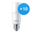 Confezione Multipack 10x Philips Corepro LED E27 Tubular Stick Ghiaccio 9.5W 950lm - 830 Luce Calda | Sostitutiva 75W