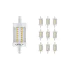 Confezione Multipack 10x Ledvance Performance LED R7s Doppio Ended 78mm Chiara 9.5W 1055lm - 827 Bianco Molto Caldo | Dimmerabile - Sostitutiva 75W